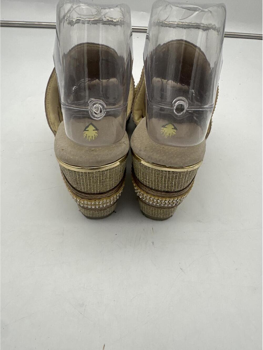 Volatile Gold Beaded Wedge Sandal Womens 7 - Picture 2 of 4